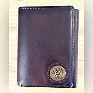 Columbia Dark Brown 12GA Leather trifold wallet
